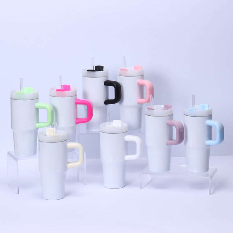 Custom Logo 14oz Stainless Steel New Sublimation Car Cup Double Wall Vacuum Flask Water Bottle Tumbler with Handle product image 1
