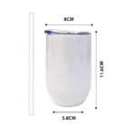 12oz 50 Pack Sublimation Blank Stemless Wine Tumbler Insulated Stainless Steel Wine Cup with Lid for DIY Custom Gift product image 2