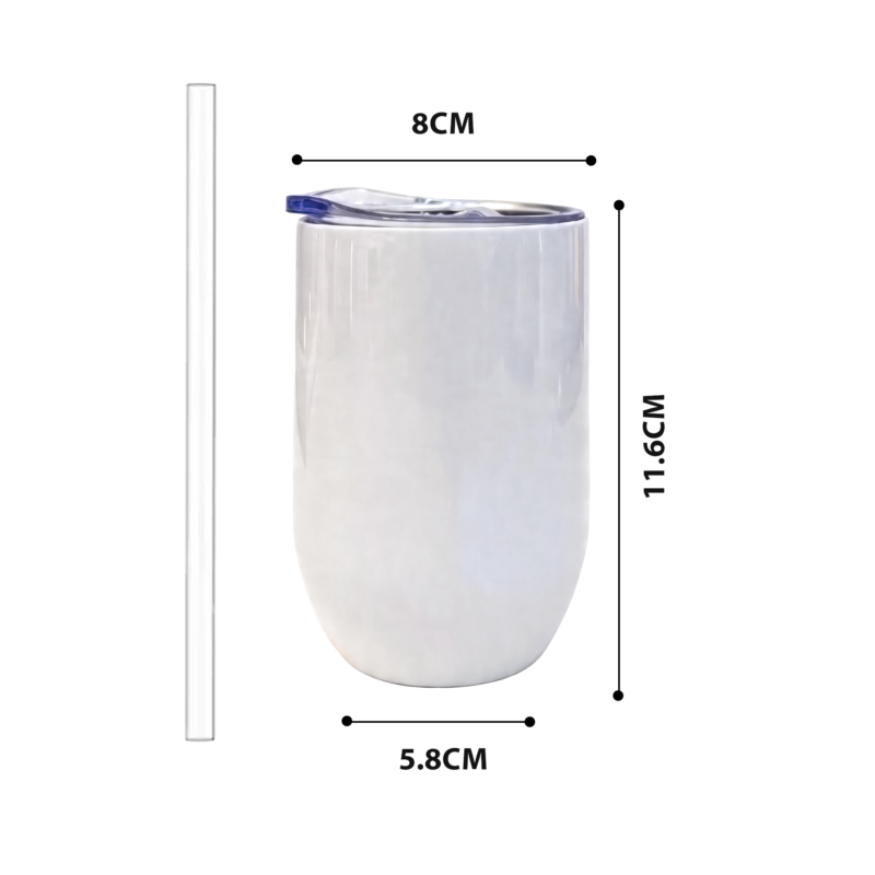 12oz 50 Pack Sublimation Blank Stemless Wine Tumbler Insulated Stainless Steel Wine Cup with Lid for DIY Custom Gift product image 2