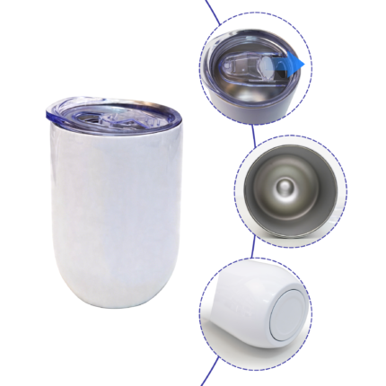 12oz 50 Pack Sublimation Blank Stemless Wine Tumbler Insulated Stainless Steel Wine Cup with Lid for DIY Custom Gift product image 3