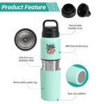 Cross-border Portable 304 Stainless Steel Modern Minimalist Anti-fall Thermos Cup Double-layer Vacuum Double-section Outdoor product image 3