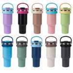 40oz 304 Stainless Steel Vacuum Insulated Gift Cup Portable Leak-Proof Tumbler with Handle & Straw for Daily Use Cold Beverages product image 2