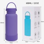 New Style Stainless Steel Water Bottle Powder Painting Rubber Painting with Ribbon Handle Custom Logo Printing product image 3