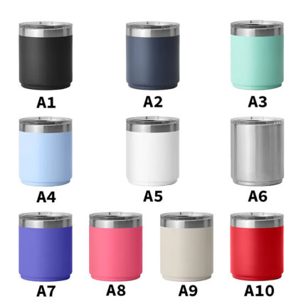 Custom Logo 10oz Straight 304 Stainless Steel Coffee Mug Vacuum Insulated Short Tumbler with Clear Lid Office Home Drinking Cup product image 2