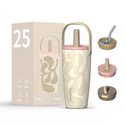 Hong Ling 25oz Unique Design Tumbler with Customized Design Portable 304 Stainless Steel Water Bottle with Silicone Straw - C2 color