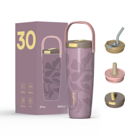 Hong Ling 25oz Unique Design Tumbler with Customized Design Portable 304 Stainless Steel Water Bottle with Silicone Straw - C4 color