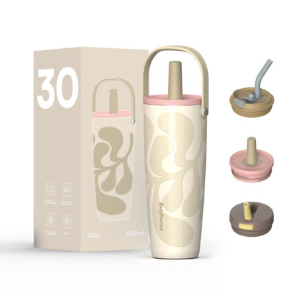 Hong Ling 25oz Unique Design Tumbler with Customized Design Portable 304 Stainless Steel Water Bottle with Silicone Straw - C5 color
