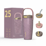 Hong Ling 25oz Unique Design Tumbler with Customized Design Portable 304 Stainless Steel Water Bottle with Silicone Straw product image 1