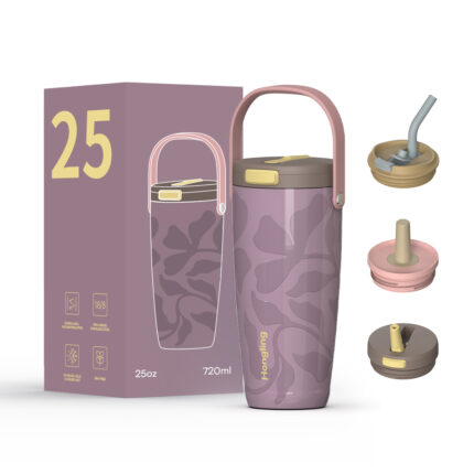 Hong Ling Stainless Steel Tumbler 30oz Handle Travel Mug with Dust-proof Lid Patent Protected Insulated Tumbler - C1 color