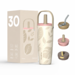 Hong Ling Stainless Steel Tumbler 30oz Handle Travel Mug with Dust-proof Lid Patent Protected Insulated Tumbler product image 1