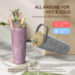 Hong Ling Stainless Steel Tumbler 30oz Handle Travel Mug with Dust-proof Lid Patent Protected Insulated Tumbler product image 5