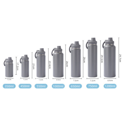 Custom Logo 1L Stainless Steel Double Wall Insulated Vacuum Flask 32oz Magnetic Water Bottle with Phone Holder - SKU-05-Gray color