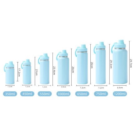 Custom Logo 1L Stainless Steel Double Wall Insulated Vacuum Flask 32oz Magnetic Water Bottle with Phone Holder - SKU-07-Blue color