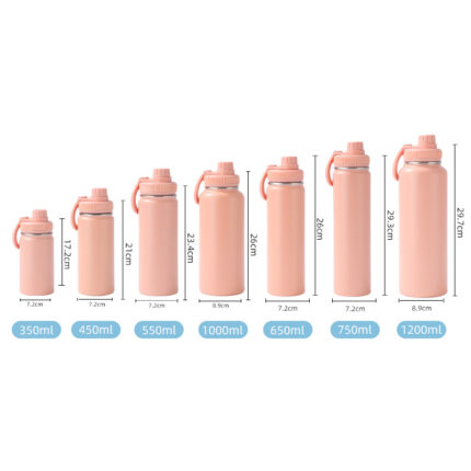 Custom Logo 1L Stainless Steel Double Wall Insulated Vacuum Flask 32oz Magnetic Water Bottle with Phone Holder - SKU-07-Orange color
