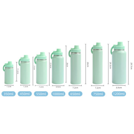 Custom Logo 1L Stainless Steel Double Wall Insulated Vacuum Flask 32oz Magnetic Water Bottle with Phone Holder - SKU-08-Green color