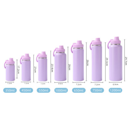 Custom Logo 1L Stainless Steel Double Wall Insulated Vacuum Flask 32oz Magnetic Water Bottle with Phone Holder - SKU-09-Purple color