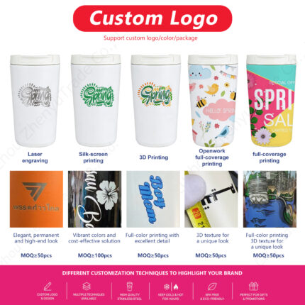 2026 380ml 510ml Eco-friendly Double Walled Stainless Steel Travel Coffee Mug Vacuum Insulated Reusable Coffee Mug product image 3