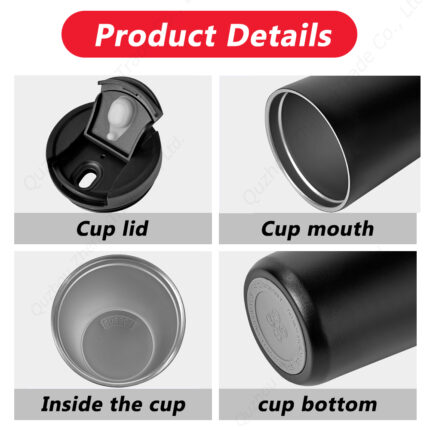 2026 380ml 510ml Eco-friendly Double Walled Stainless Steel Travel Coffee Mug Vacuum Insulated Reusable Coffee Mug product image 4