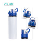 PYD Life New 25 oz White Sports Outdoor Sublimation Aluminum Water Bottle 750ml Custom Log