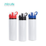 PYD Life New 25 oz White Sports Outdoor Sublimation Aluminum Water Bottle 750ml Custom Log