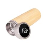 2023 Bamboo Shell Cup Stainless Steel Thermal Tea Cup Traveling Water Bottle Vacuum Flask with Led Bamboo Cups for Kids - Product Image 1
