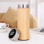 2023 Bamboo Shell Cup Stainless Steel Thermal Tea Cup Traveling Water Bottle Vacuum Flask with Led Bamboo Cups for Kids - Product Image 4