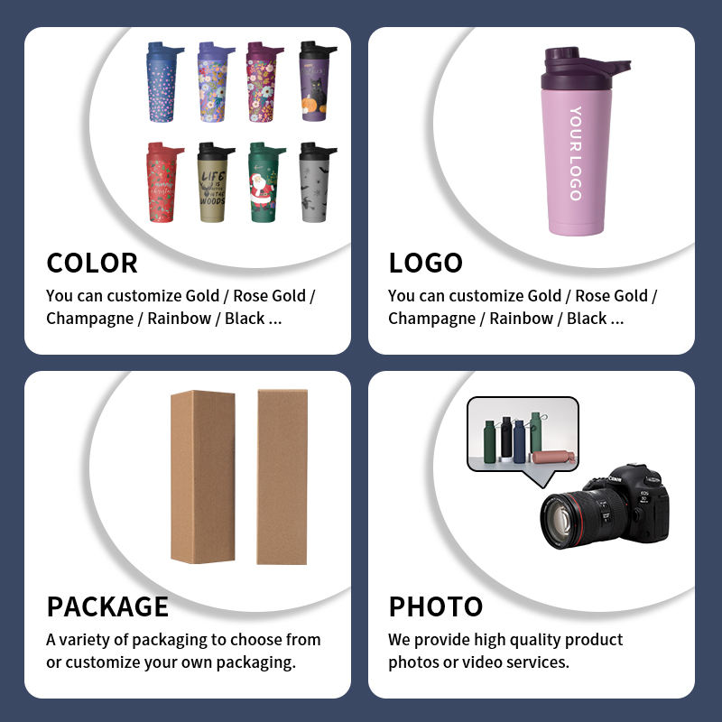 2025 750ml Bpa Free 304 Stainless Steel Vacuum Insulated Shaker Bottle with Handle and Lid for Gym Protein Use - Product Image 2