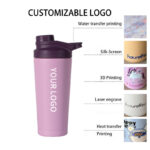 2025 750ml Bpa Free 304 Stainless Steel Vacuum Insulated Shaker Bottle with Handle and Lid for Gym Protein Use - Product Image 3