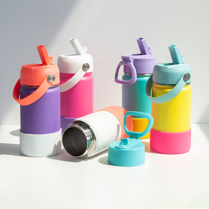 2026 New Trend Powder Coated Kids Sippy Thermal Thermos Water Bottle 450 750 1000ml Custom Logo Colorful Stainless Child Bottle - Product Image 1
