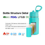 2026 New Trend Powder Coated Kids Sippy Thermal Thermos Water Bottle 450 750 1000ml Custom Logo Colorful Stainless Child Bottle - Product Image 3