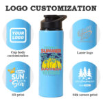 Custom Logo Sport Aluminum Bottle Colorful Single Wall Camping Aluminum Bottle 500ml 600ml