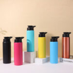 Custom Logo Sport Aluminum Bottle Colorful Single Wall Camping Aluminum Bottle 500ml 600ml