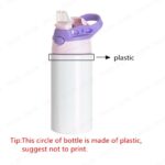 Wholesale 17oz 500ml White Aluminum Sublimation Kids Water Bottle with Colored Lid Custom