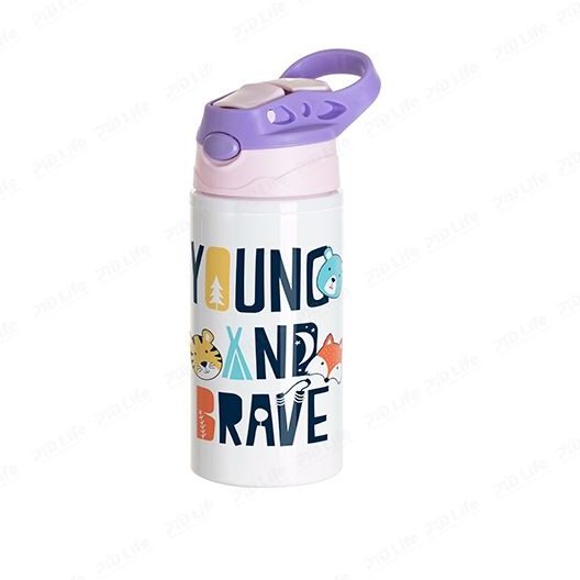 Wholesale 17oz 500ml White Aluminum Sublimation Kids Water Bottle with Colored Lid Custom