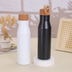 304 Double Wall Stainless Steel Sports Cup Large Capacity 500ml Vacuum Insulated Water Bottle Flask With Bamboo Lid - Product Image 3