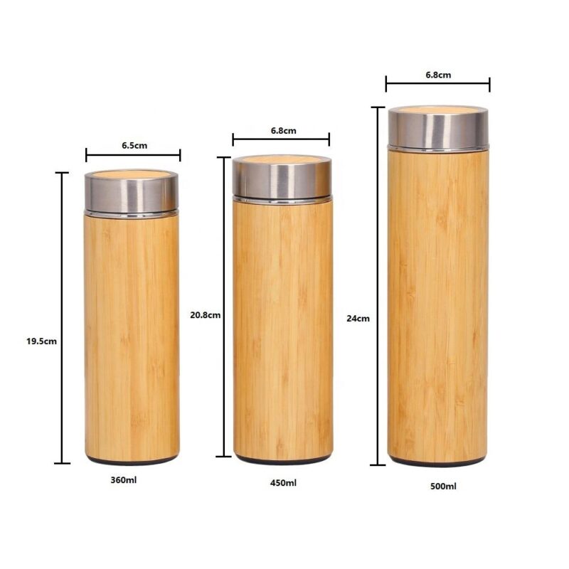 360ml 450ml 500ml Eco-friendly Bamboo Water Bottle Wooden Flask Customer logo Hot Bamboo Cup - Product Image 1