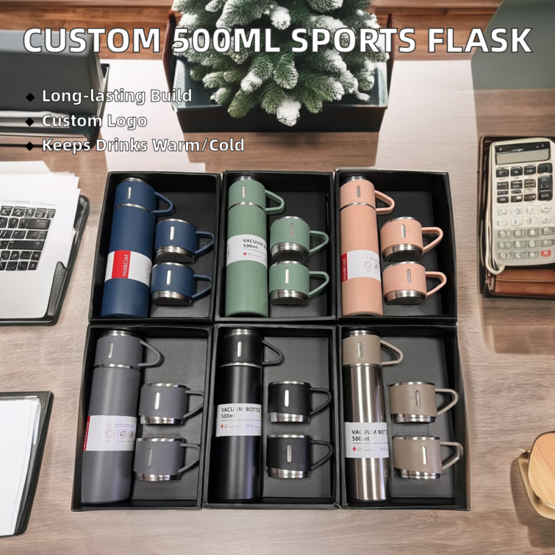 High Quality Stainless Steel Vacuum Cup Flask Water Bottle Gift Sets Custom Portable Insul