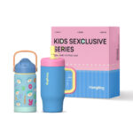 Kids Insulated Lunch & Hydration Gift Box Double Wall Stainless Steel Bottle Handle Cup Se