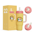 Christmas Gifts 18oz Cute Kids BPA-free Stainless Steel Double Wall Vacuum Insulated Tumbler with Straw - Product Image 2