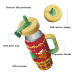 Christmas Gifts 18oz Cute Kids BPA-free Stainless Steel Double Wall Vacuum Insulated Tumbler with Straw - Product Image 4