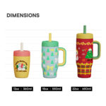 Christmas Gifts 18oz Cute Kids BPA-free Stainless Steel Double Wall Vacuum Insulated Tumbler with Straw - Product Image 5