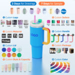 Custom logo 1000ml Sus 316 Stainless Steel Portable Insulated Lin Lin Thermos Bottle Water Jugs with Straws for Adult Children - Product Image 3