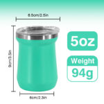 Custom Logo 5oz Stainless Steel Yerba Mate Cup SS304 Double Wall Mini Coffee Mugs Powder Coated Shot Glass for Laser Engraving - Product Image 2