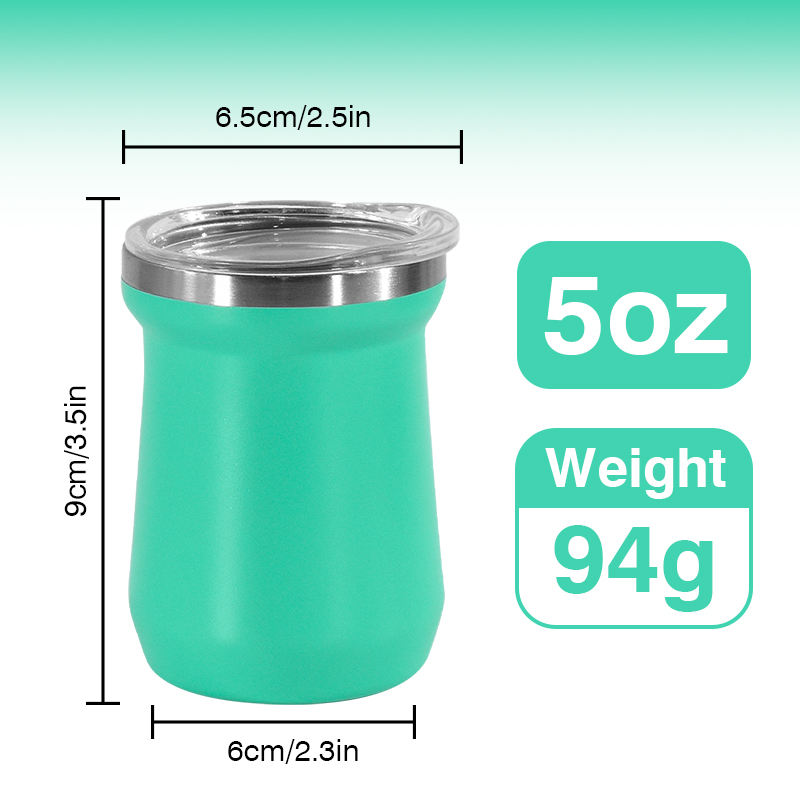 Custom Logo 5oz Stainless Steel Yerba Mate Cup SS304 Double Wall Mini Coffee Mugs Powder Coated Shot Glass for Laser Engraving - Product Image 2