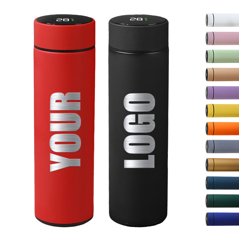 Custom Logo Color 500ml LED Temperature Display Double Wall Stainless Steel Insulated Water Bottle Vintage for Business Gifts - Product Image 2