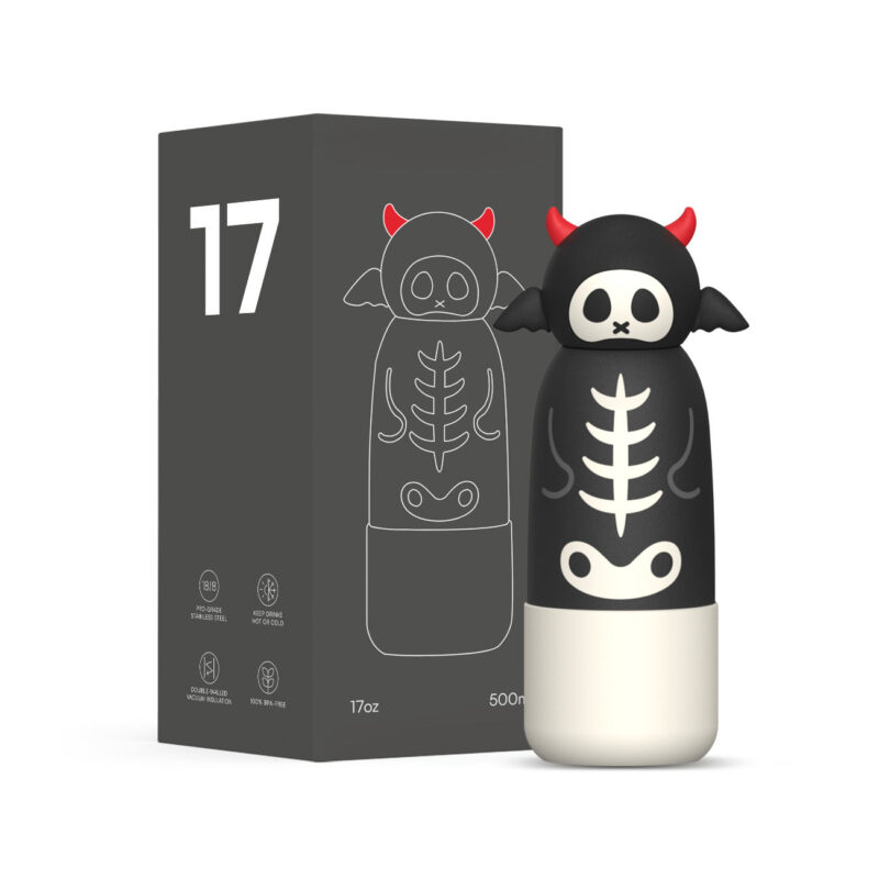 Hong Ling Cute and Durable Water Bottle 17oz 18/8 Stainless Steel Insulated with Silicone Boot and Leak Proof Lid for Everyday - Product Image 1