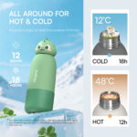 Hong Ling Cute and Durable Water Bottle 17oz 18/8 Stainless Steel Insulated with Silicone Boot and Leak Proof Lid for Everyday - Product Image 3