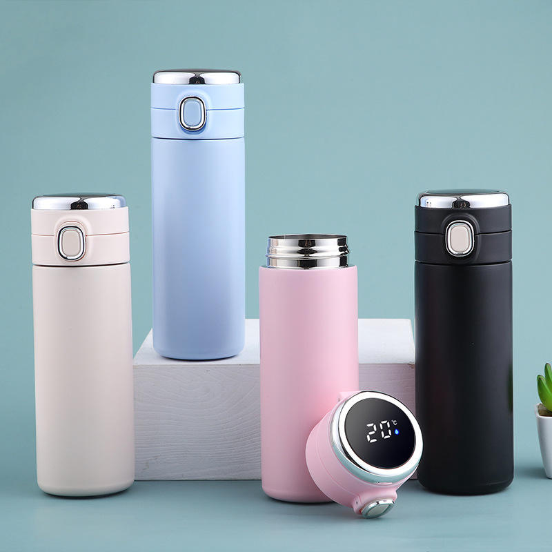 Intelligent 500ml Double Layer Stainless Steel Insulated Cup Temperature Display New Style Portable Bouncing Water Cup for - Product Image 1