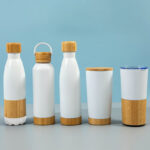 Leakproof Coffee Flask Customized logo Bamboo Thermos Bottle Insulated Travel Mug with Handle Leakproof Coffee Flask - Product Image 4