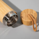 Mikenda 500ML/17OZ Wholesale Bamboo Water Bottle Natural Bamboo Stainless Steel Vacuum Insulated Infuser Bamboo Thermos Flask - Product Image 3